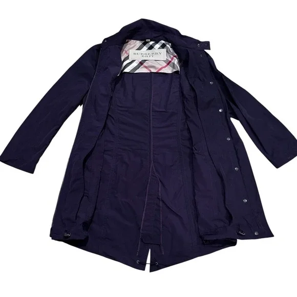 Burberry Brit Jacket Women's 12 Purple Nova Collar Back/Lining No Belt Or Hood‎